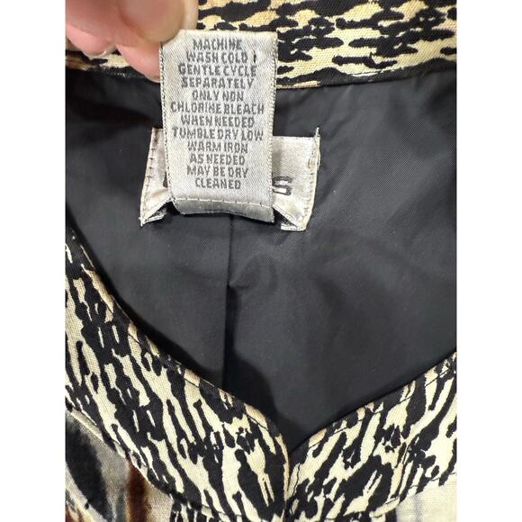 Chico’s Womens Bold Floral Print Jacket Size 2 (L) Fall Autumn Colors Boho Artsy - Picture 8 of 8